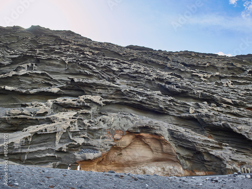 View of El Golfo bay Lanzarote Spain
