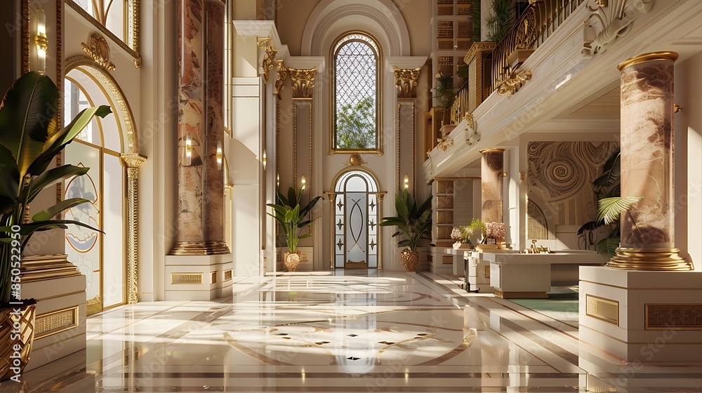 Obraz premium Interior space of a museum luxury architecture with wonderful design
