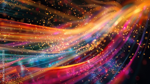 Wallpaper Mural Luminous trails and vivid colors evoking Black Friday excitement backdrop Torontodigital.ca