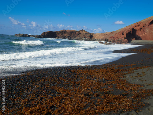View of El Golfo bay Lanzarote Spain
