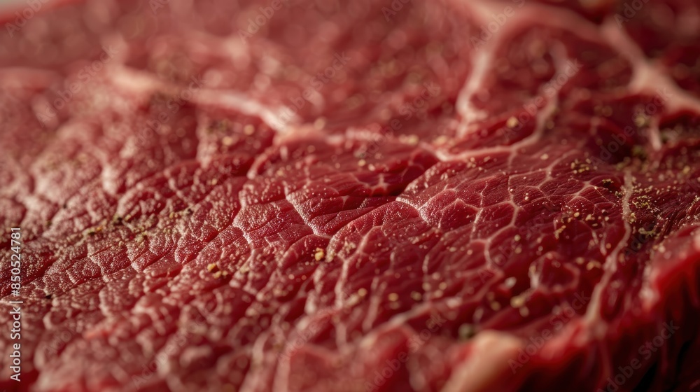 Close-up of raw beef steak showing detailed texture and marbling. Ideal for culinary or meat-related content. Close-up of raw beef steak showing detailed texture and marbling. Ideal for culinary or meat-related content.