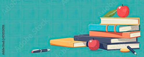 Course syllabus flat design side view education cartoon drawing Triadic Color Scheme