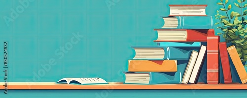 Course syllabus flat design side view education cartoon drawing Triadic Color Scheme