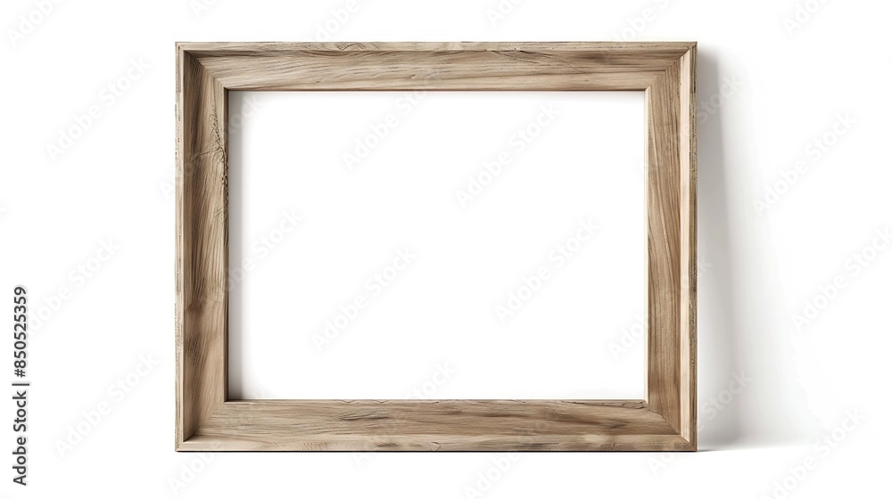 Fototapeta premium Wood frame or photo frame isolated on the white background Object with clipping path : Generative AI