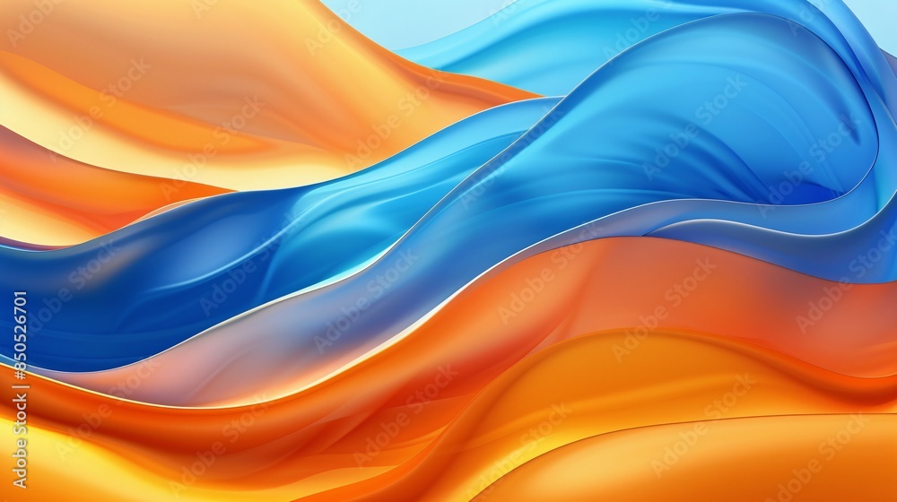 Abstract flowing waves in vibrant orange and blue colors, creating a dynamic and energetic perfect for isolated on transparency PNG background composition. Abstract flowing waves in vibrant orange and blue colors, creating a dynamic and energetic perfect for isolated on transparency PNG background composition.
