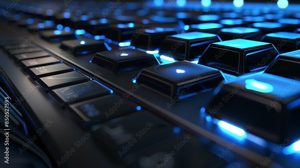 Fototapeta premium Lighting keyboard very detailed and realistic shape