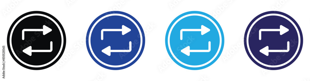 set of Refresh icon, sync repeat and reload arrow icon symbol convert button sign. set of Refresh icon, sync repeat and reload arrow icon symbol convert button sign.