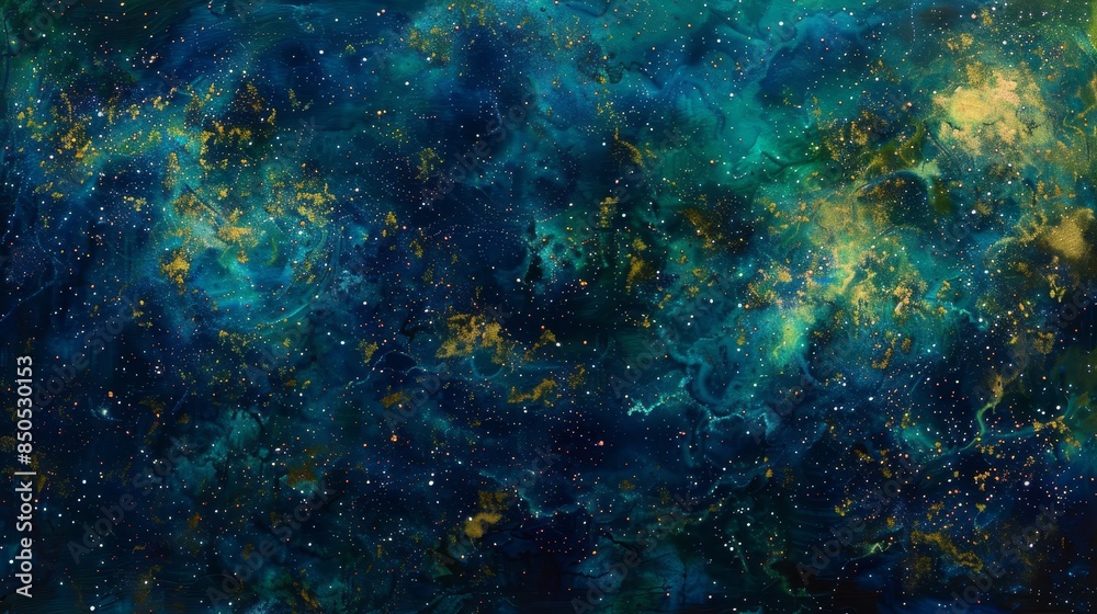 Sapphire and emerald cosmic tapestry stardust and nebulae Sapphire and emerald cosmic tapestry stardust and nebulae