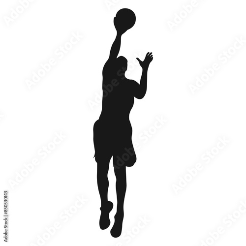 Basketball Player Silhouettes. basketball players isolated vector illustration. slamdunk style basketball player silhouette vector illustration. Good for sport