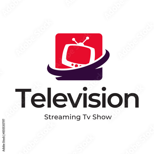Creative media television vector logo design template