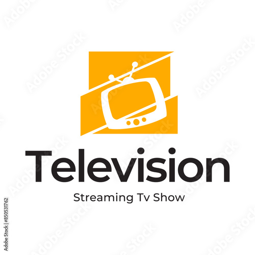 Creative media television vector logo design template