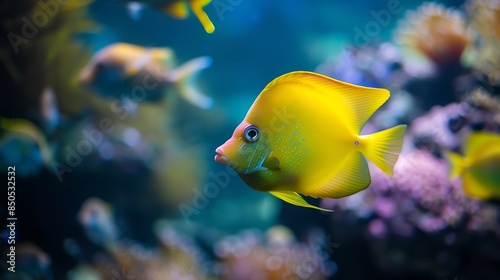 sea water aquarium captures of caral and tropical fishes : Generative AI photo