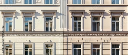 A charming European building facade featuring ornate windows and a balcony, blending traditional design with the allure of an old-world city atmosphere