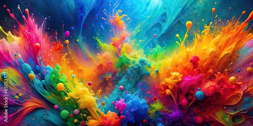 Colorful abstract background with vibrant splashes of paint , vibrant, abstract, background, colorful, art, paint, splashes