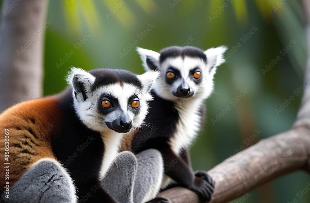 Lemurs in their natural environment. High-quality photos for magazine covers, desktop wallpapers, photo wallpapers, screensavers. High-quality photos Lemurs in their natural environment. High-quality photos for magazine covers, desktop wallpapers, photo wallpapers, screensavers. High-quality photos