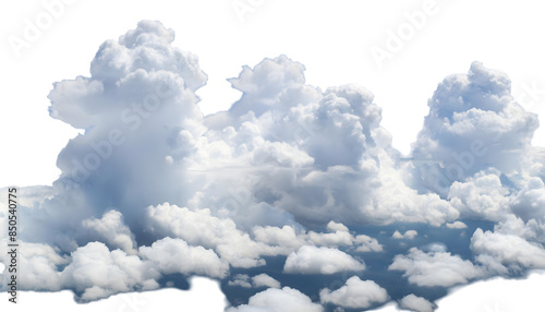 Sky design template, 3D illustration of a group of clouds isolated on transparent background