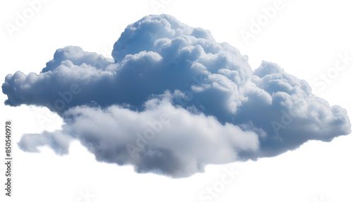 Cloudy day design visualization, 3D illustration of cloud isolated on transparent background