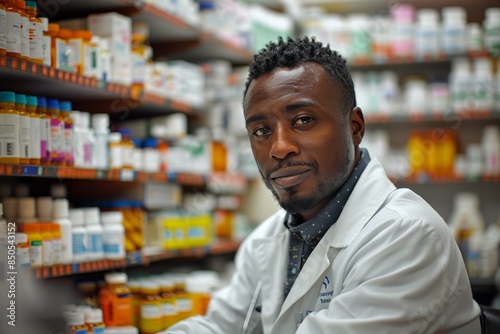 Pharmacist Working in a Busy Pharmacy During the Day