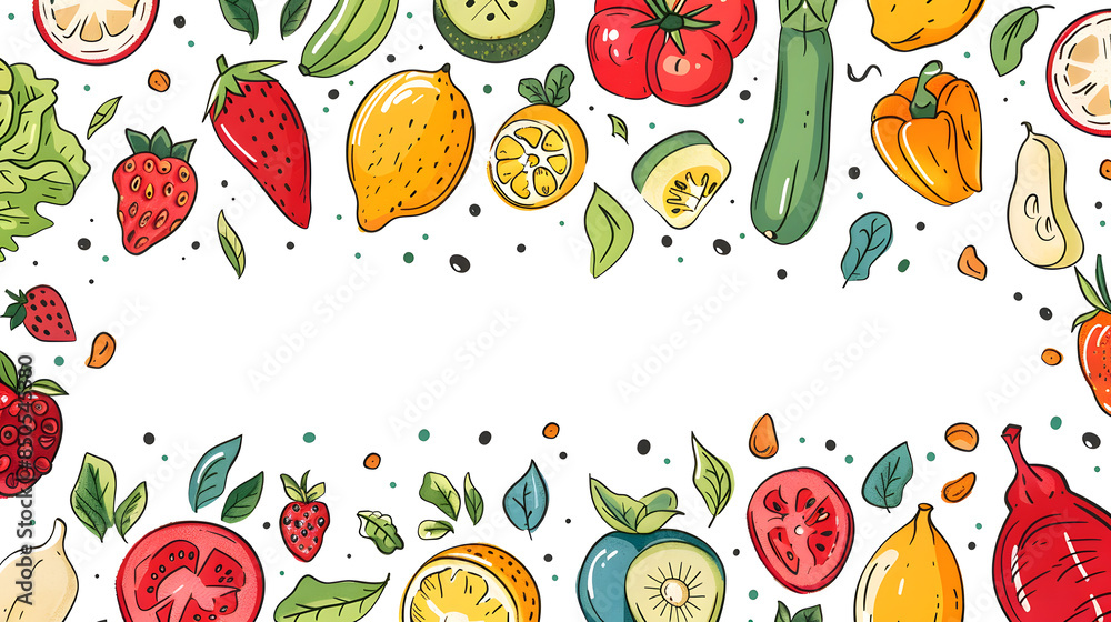wallpaper or Frame of different exotic fruits on background, Space for text wallpaper or Frame of different exotic fruits on background, Space for text