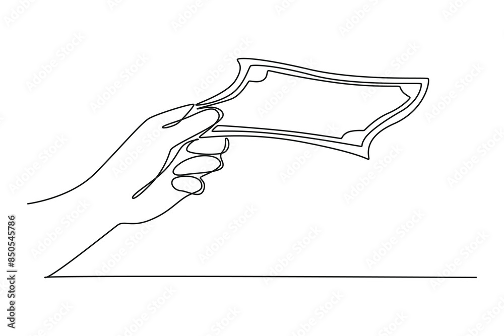 Money concept. Single line draw design vector graphic illustration. Money concept. Single line draw design vector graphic illustration.