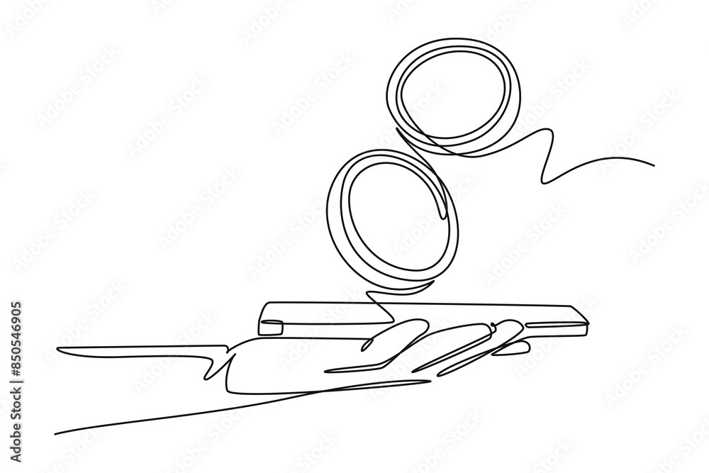 Money concept. Single line draw design vector graphic illustration. Money concept. Single line draw design vector graphic illustration.