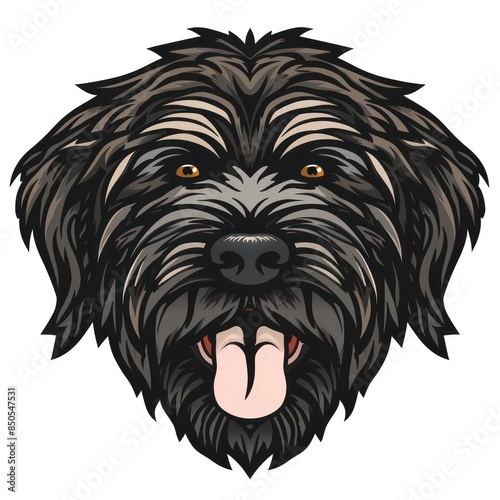 A cute Bergamasco dog portrait, featuring its distinctive silhouette and expressive eyes, perfect for pet-themed illustrations and artwork photo