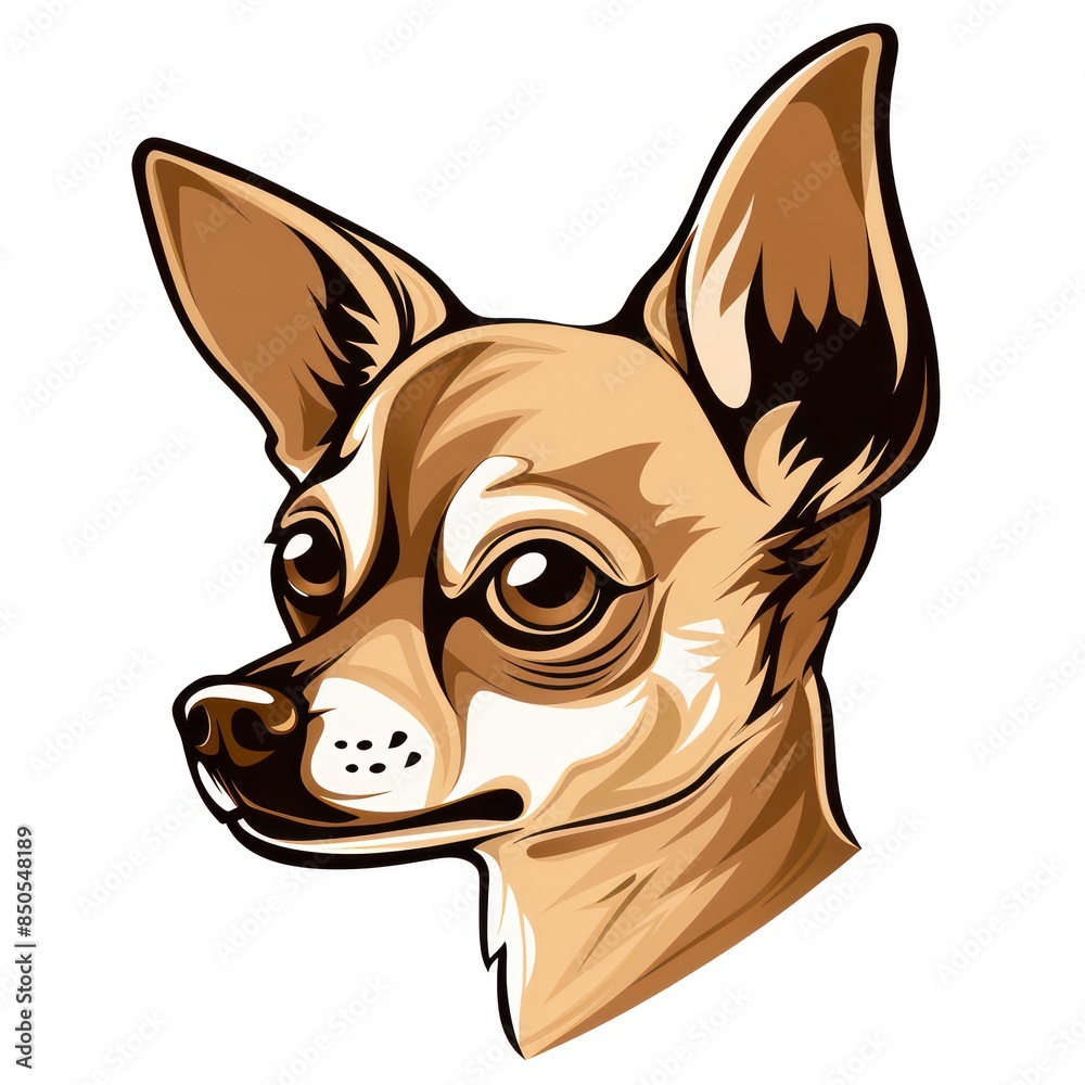 drawing of a Chihuahua's face, showcasing its distinctive ears and sweet expression, ideal for pet-themed artwork drawing of a Chihuahua's face, showcasing its distinctive ears and sweet expression, ideal for pet-themed artwork