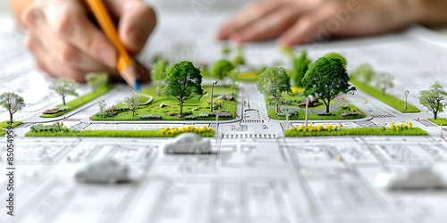 Superbe photo d'un plan pour achitecte