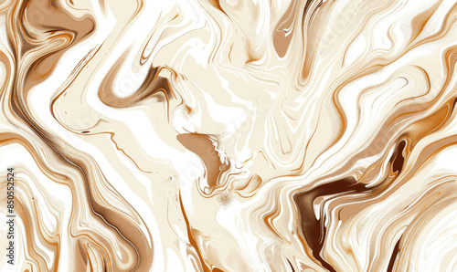 Marble texture, brown and white color marble background with beautiful swirls of beige and gold. Created with Ai 