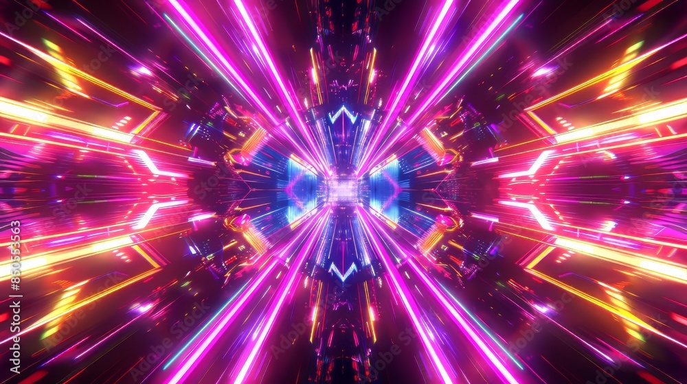 Neon Light Tunnel Abstract Neon Light Tunnel Abstract