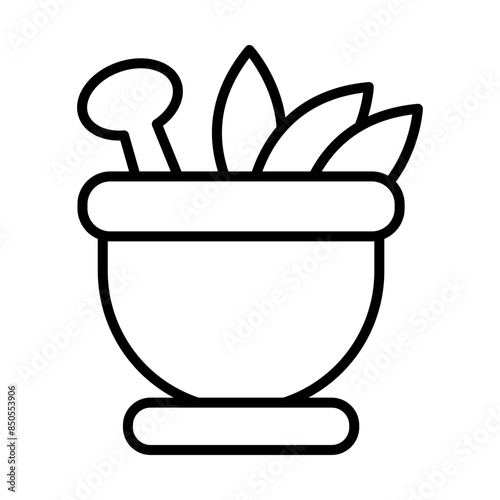 Mortar and Pestle line icon