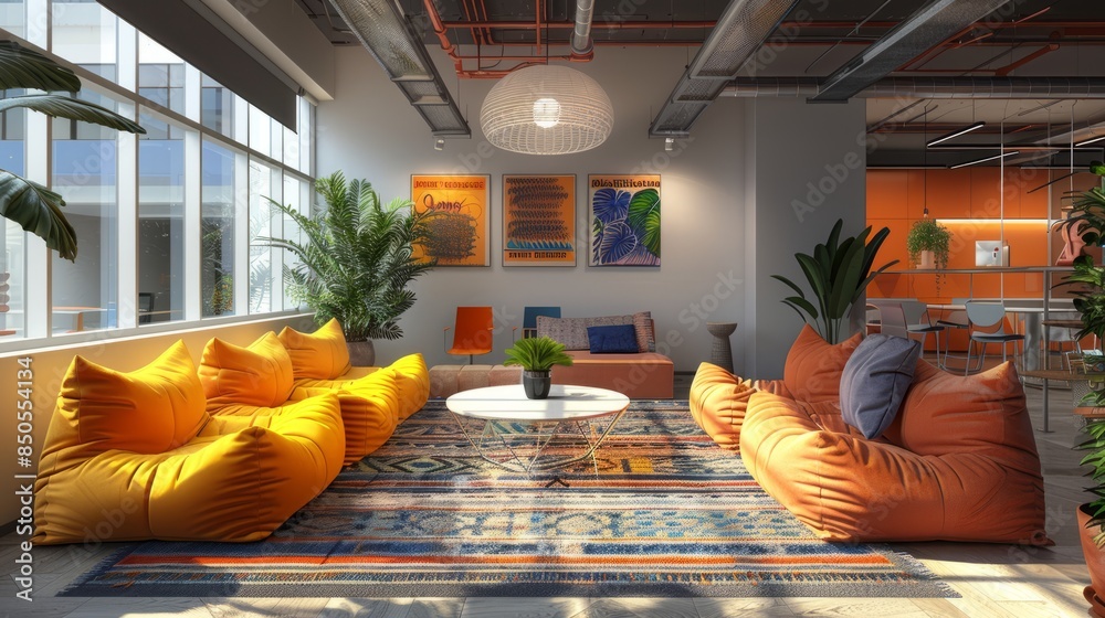Colorful and vibrant office lounge Colorful and vibrant office lounge