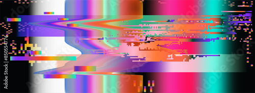 Vector illustration of gloomy visual disturbances with the effect of backlight bleeding and visual noise.