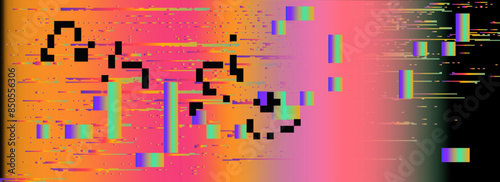 Vector illustration of gloomy visual disturbances with the effect of backlight bleeding and visual noise.