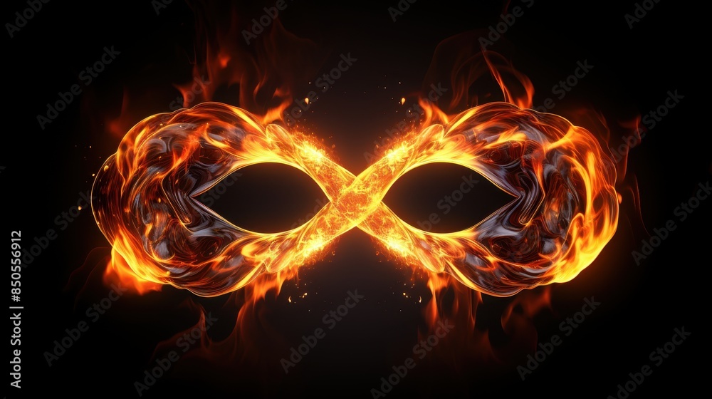 Fototapeta premium Burning infinity symbol. Eternity sign on fire