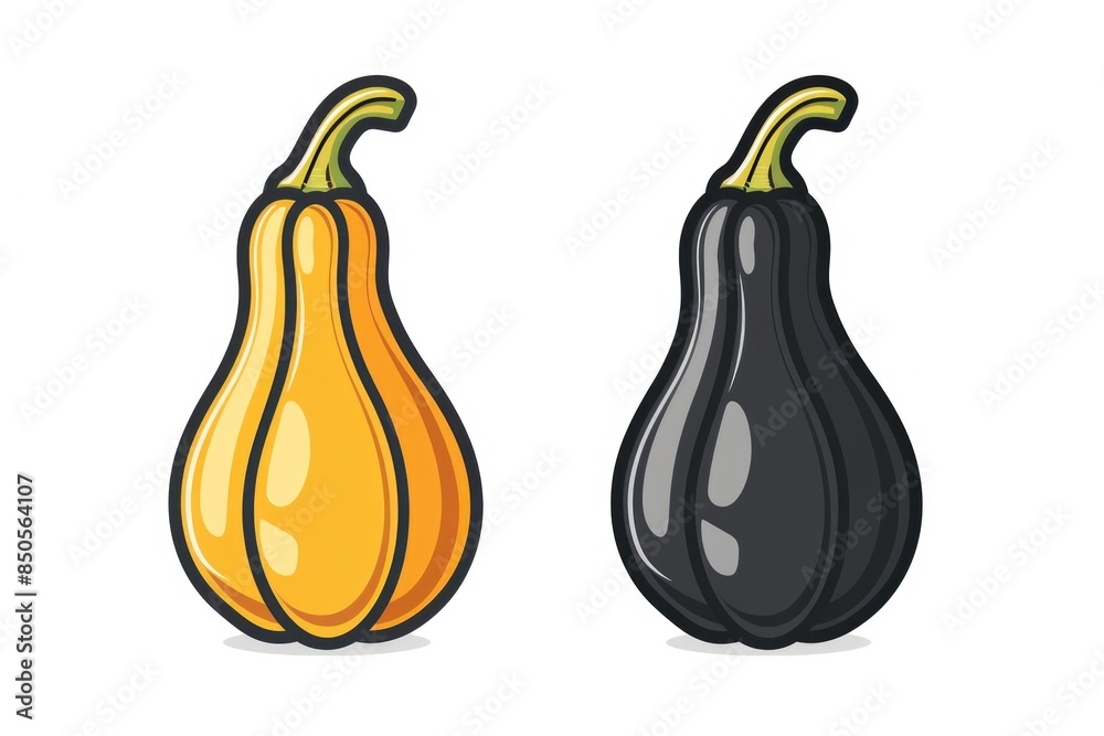 Close-up shot of a single squash sitting on a white surface, ideal for food or still life photography Close-up shot of a single squash sitting on a white surface, ideal for food or still life photography