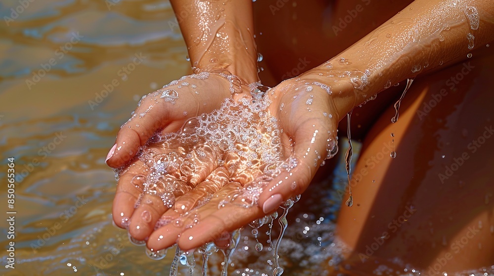 Fototapeta premium water in hand