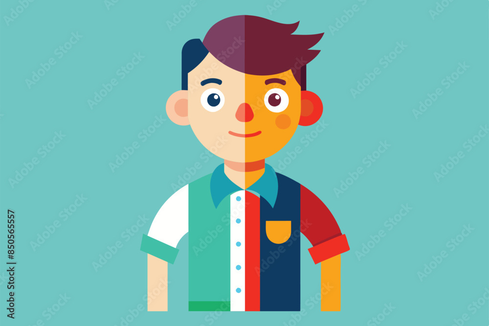 A cartoon illustration of a left-handed man with a disproportionately large head and small body, Left hander Customizable Disproportionate Illustration A cartoon illustration of a left-handed man with a disproportionately large head and small body, Left hander Customizable Disproportionate Illustration