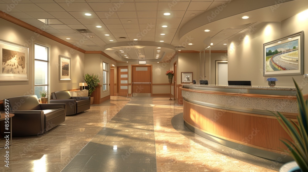 Reception area in a modern medical office Reception area in a modern medical office