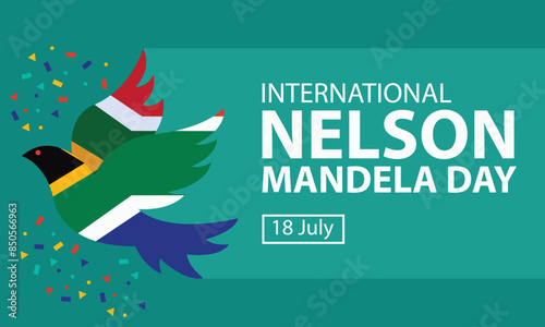 illustration vector graphic of flying bird with south african flag, perfect for international day, international nelson mandela day, celebrate, greeting card, etc.
