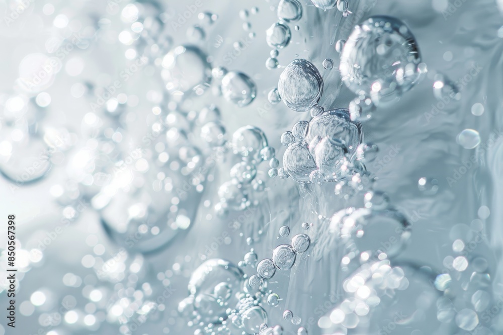 A dynamic, close-up image of a column of air bubbles rising in crystal clear water, capturing the essence of motion and fluidity A dynamic, close-up image of a column of air bubbles rising in crystal clear water, capturing the essence of motion and fluidity