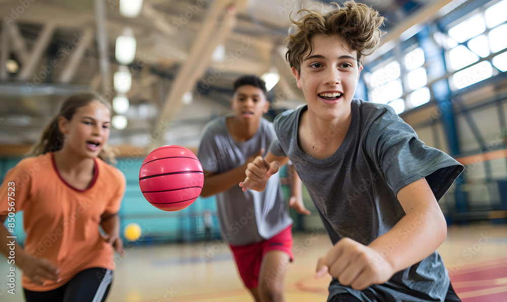 Teenagers doing holiday activities happily and having fun