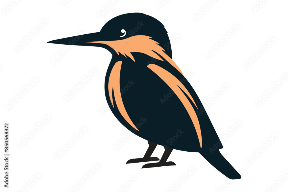 Obraz premium bird isolated on white background silhouette vector illustration, perfect for logo design, art projects, and graphic design. Diverse positions, flying