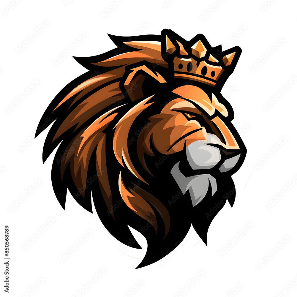 esports logo vector lion king with crown,vector style, bold line, on transparent background esports logo vector lion king with crown,vector style, bold line, on transparent background