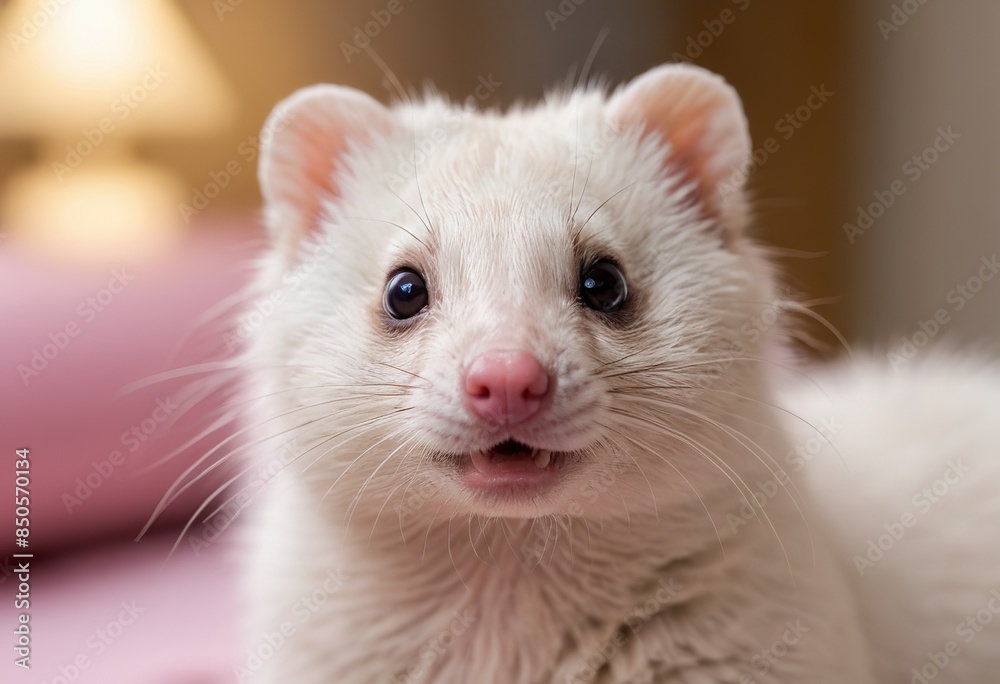 Award-Winning Pastel Ferret Portrait with Bright Eyes and Pink Nose Award-Winning Pastel Ferret Portrait with Bright Eyes and Pink Nose