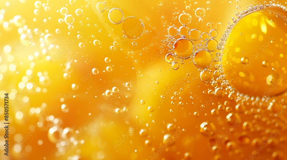 Bubbles of mango juice background Bubbles of mango juice background