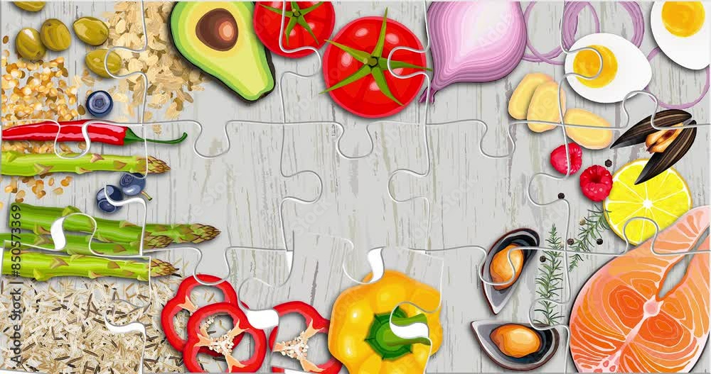 Cooking intro template with blank space. Can be used in cooking show recipe, program title, opener, intro etc. 4k footage