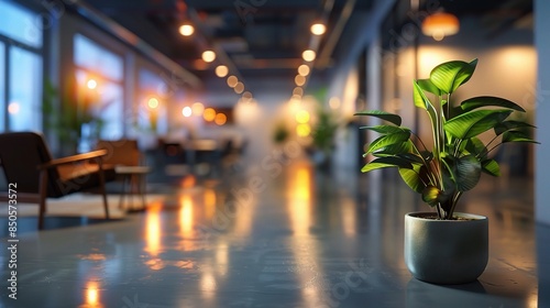empty office space with a softly blurred background