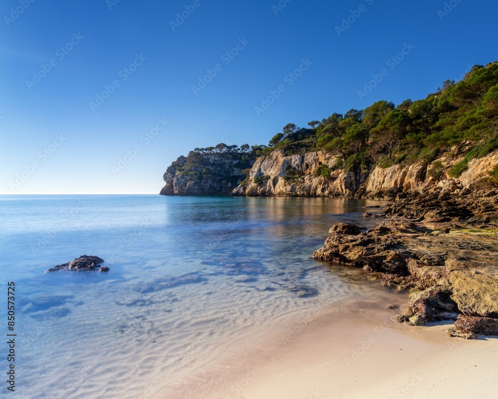 Obraz premium landscape view of the idyllic Cala Macarella in southern Menorca