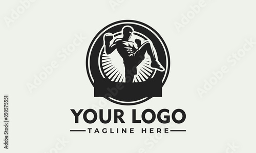 Kickboxing Vector Logo Symbolize Discipline, Focus, and Knockout Success: Majestic Kickboxing Vector Logo A Timeless Design for Fitness, Martial Arts, and Sports Brands